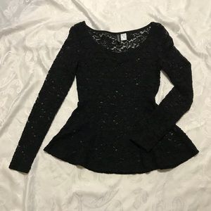 Gorgeous Sheer Lace Peplum Top